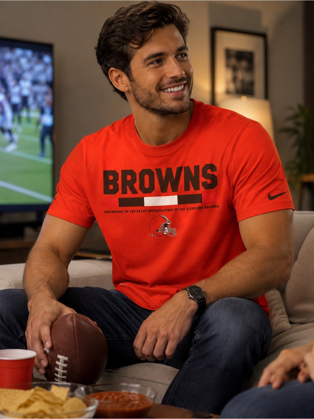 Nike Orange Cleveland Browns Logo Tee